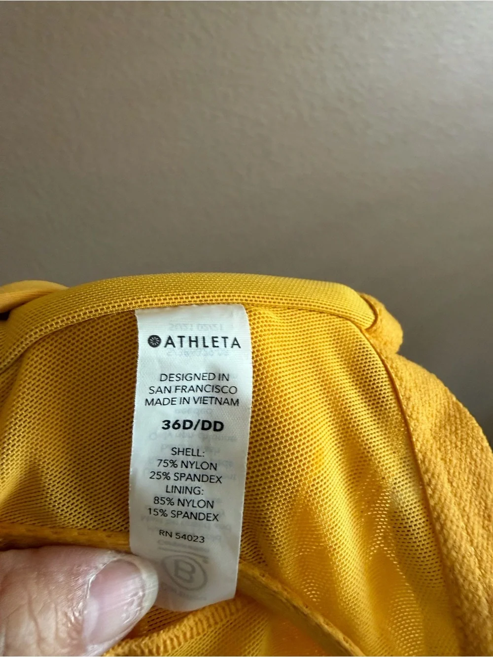 Athleta Yellow Twist up Swim Tankini Top Size 36D/DD NWT